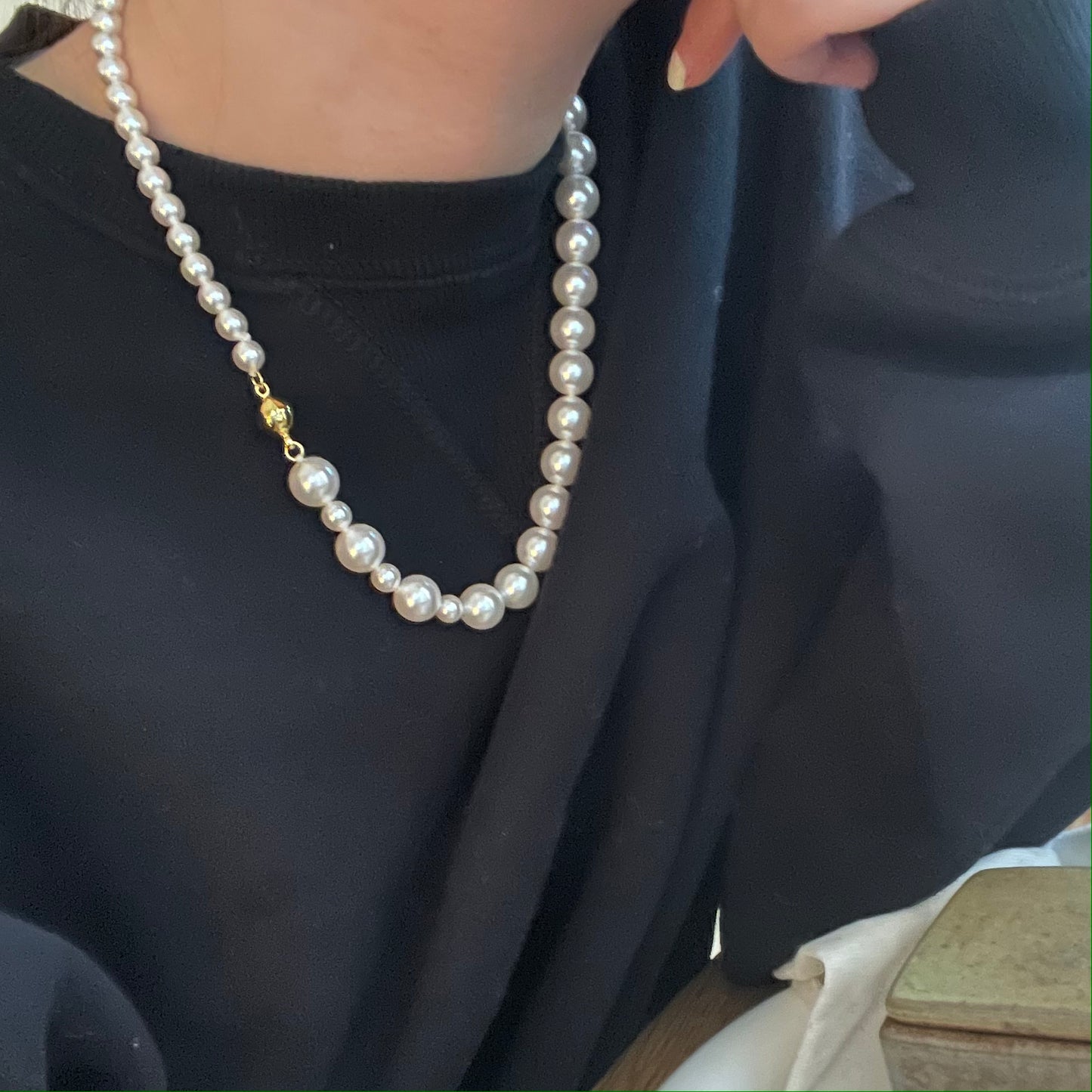 Classic Pearl Necklace with 14K Gold Magnetic Clasp