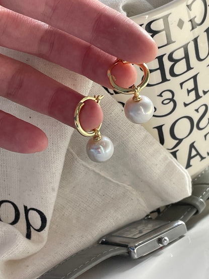 Drop Earrings with Baroque Pearl in 18K Gold Vermeil