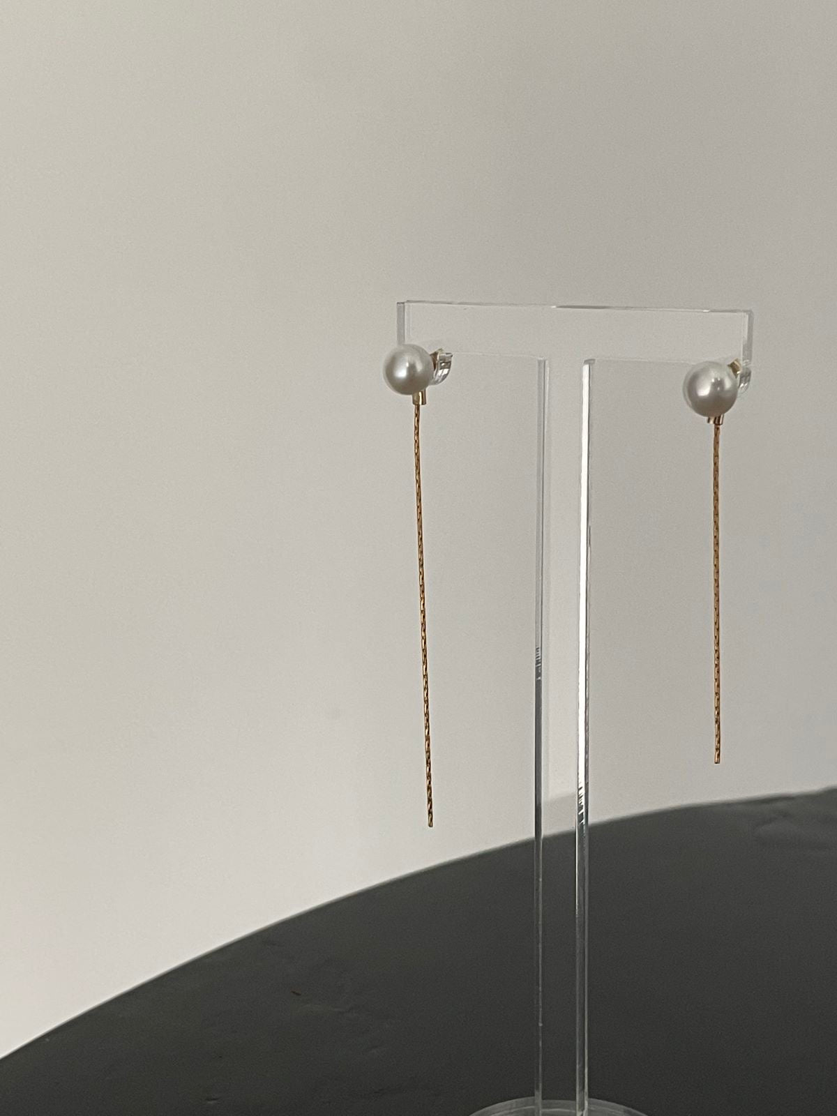 14K Gold Plated Pearl Threader Earrings